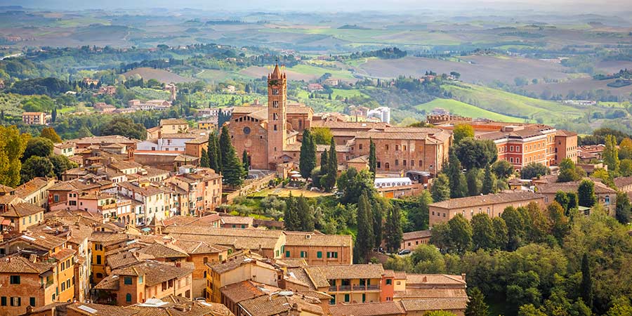 Arrival in Siena, Tuscany